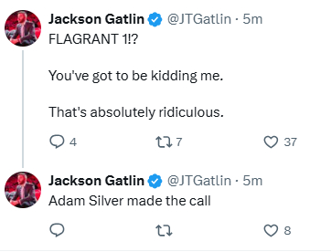 杜兰特推倒里夫斯引判罚争议 火箭记者质疑一级